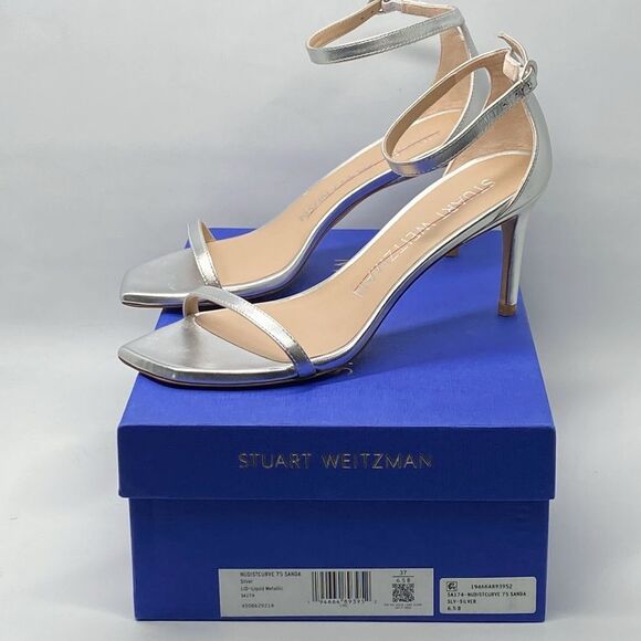 Stuart Weitzman Metallic Leather Sandals size 6.5 - Picture 9 of 11